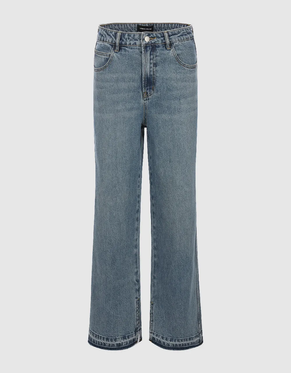 Raw Hem Straight Jeans sold by Urban Revivo