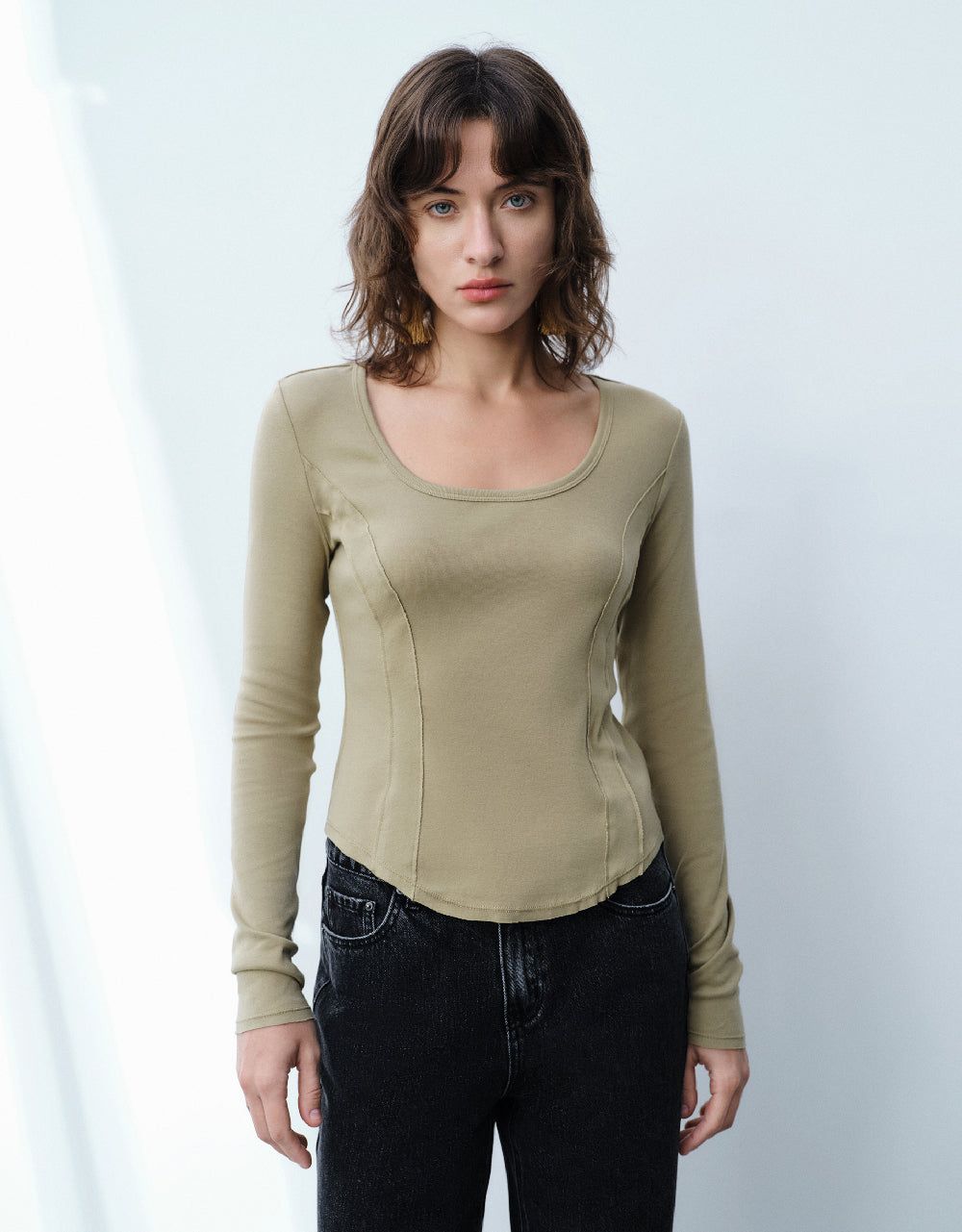 U Neck Skinny T-Shirt sold by Urban Revivo