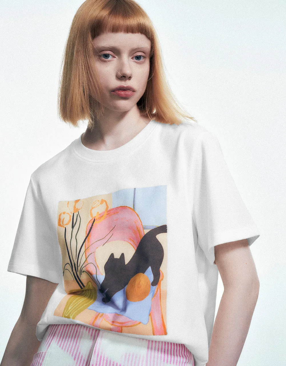 Printed Crew Neck Loose T-Shirt sold by Urban Revivo product image thumbnail 5