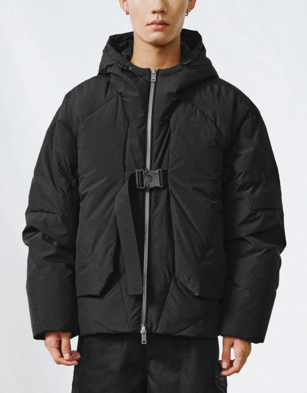 Zipper Front Hooded Down Jacket sold by Urban Revivo product image thumbnail 2