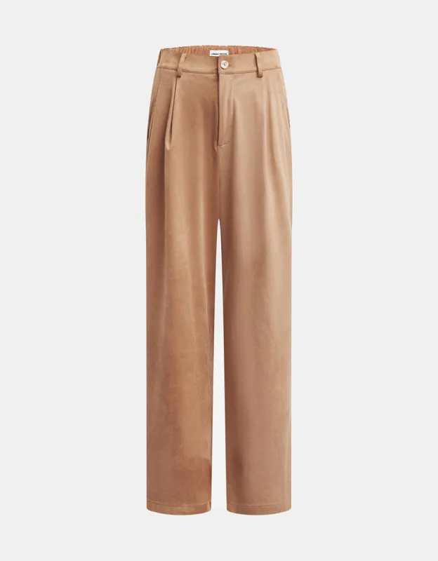 Woven Long Wide-Leg Pants sold by Urban Revivo