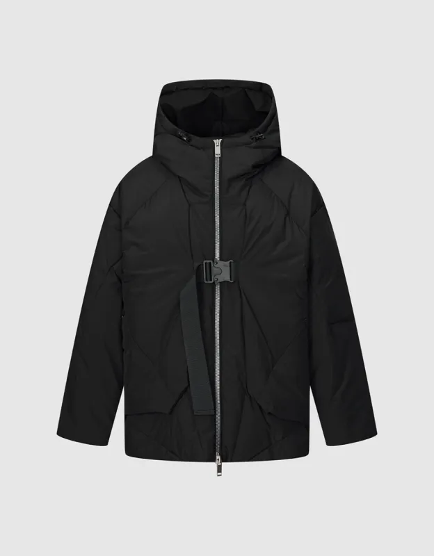 Zipper Front Hooded Down Jacket sold by Urban Revivo