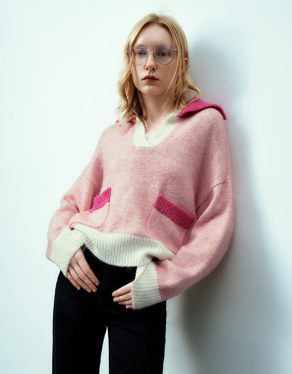 Collared Neck Knitted T-Shirt sold by Urban Revivo