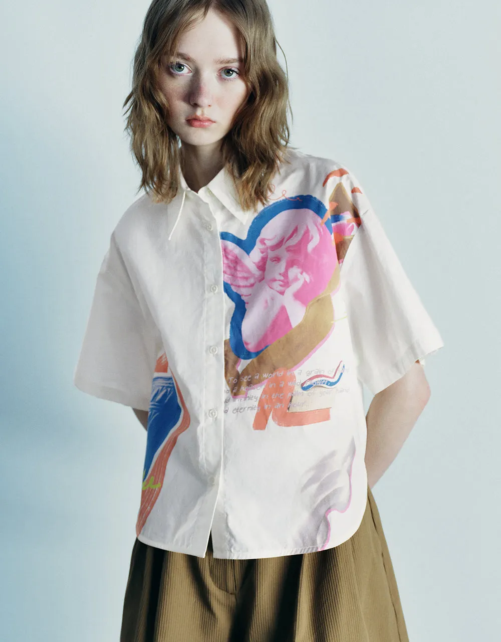 Printed Straight Shirt sold by Urban Revivo