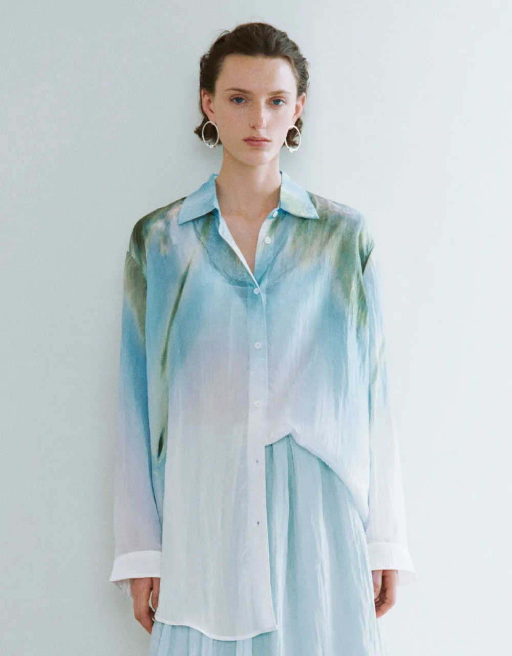 Printed Button Up Straight Shirt sold by Urban Revivo