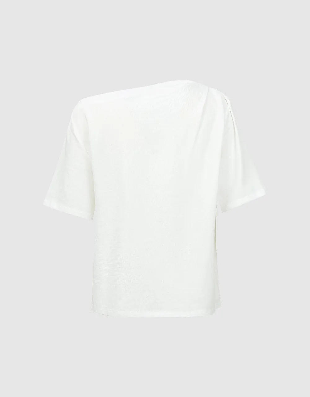 Asymmetric Crew Neck T-Shirt sold by Urban Revivo product image thumbnail 5