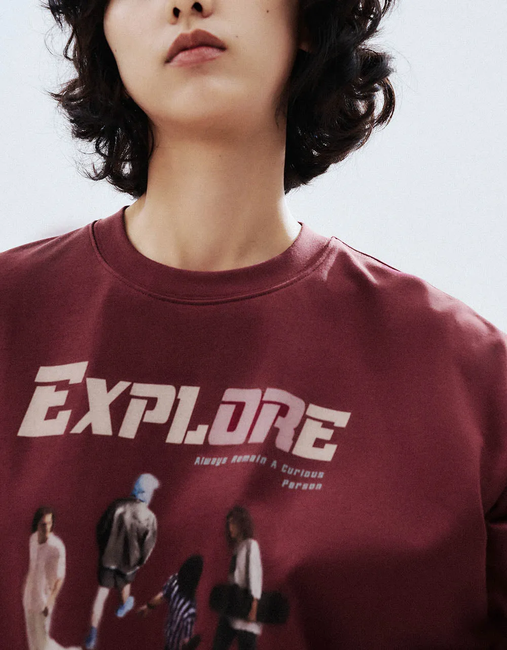 Printed Crew Neck Loose T-Shirt sold by Urban Revivo product image thumbnail 4