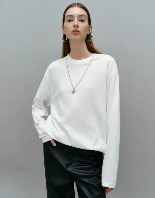 Crew Neck Loose T-Shirt With Necklace sold by Urban Revivo