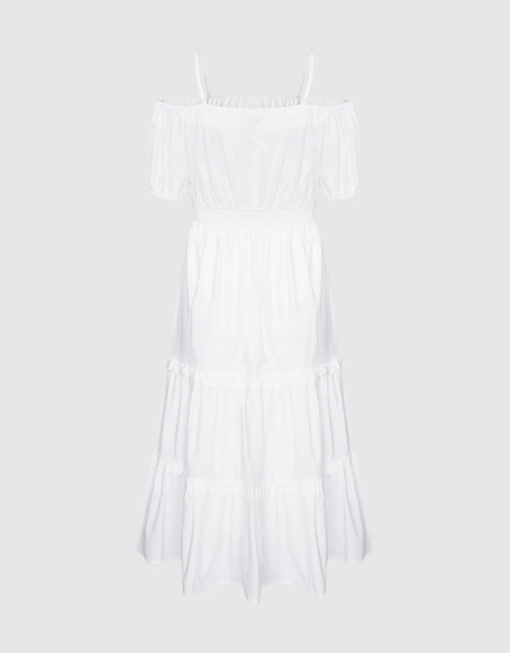 Plain Cold Shoulder Tiered Midi Dress sold by Urban Revivo product image thumbnail 3