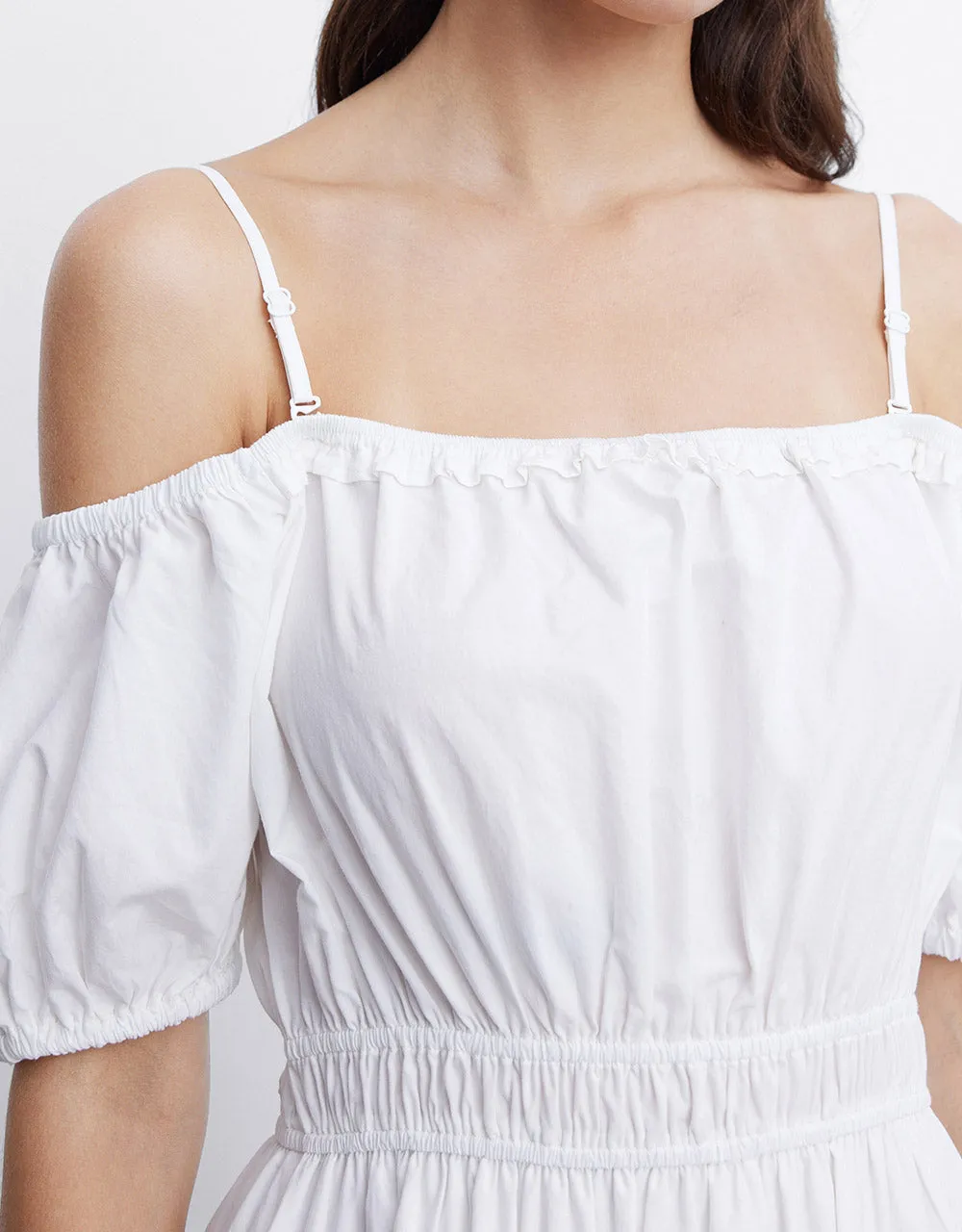 Plain Cold Shoulder Tiered Midi Dress sold by Urban Revivo product image thumbnail 2