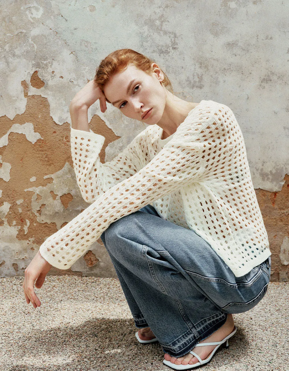 Crew Neck Loose Knitted T-Shirt sold by Urban Revivo product image thumbnail 3