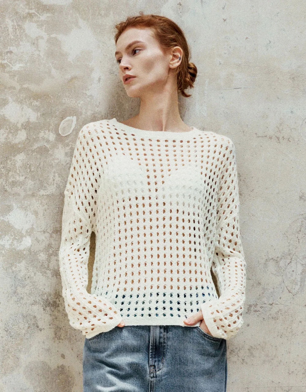 Crew Neck Loose Knitted T-Shirt sold by Urban Revivo