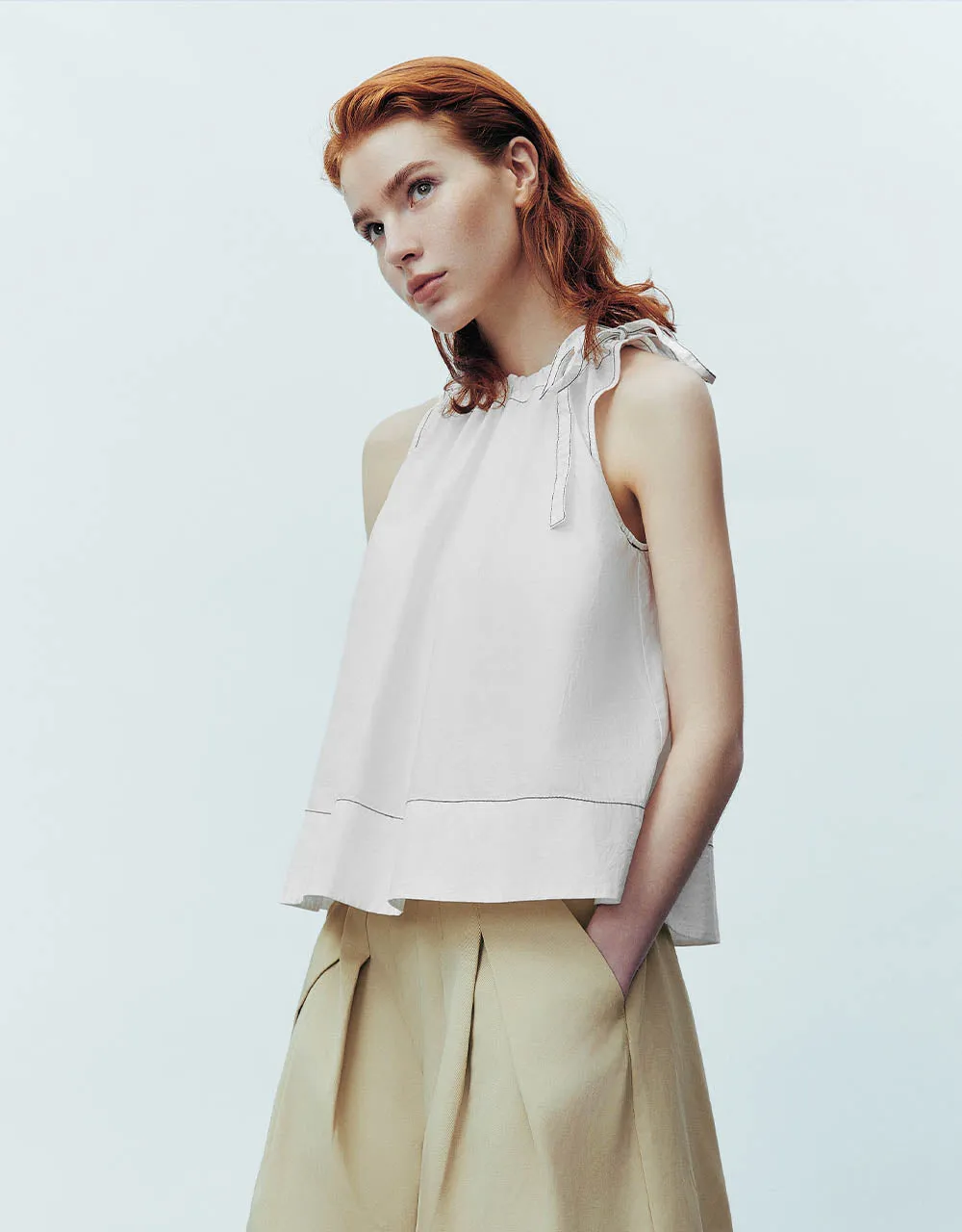 Sleeveless Crew Neck Blouse sold by Urban Revivo product image thumbnail 3