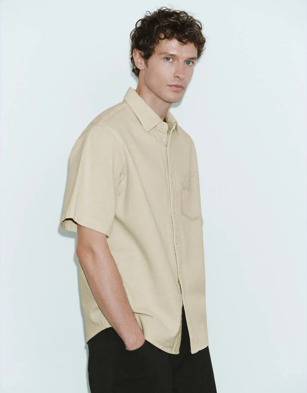 Button Up Denim Shirt sold by Urban Revivo product image thumbnail 2