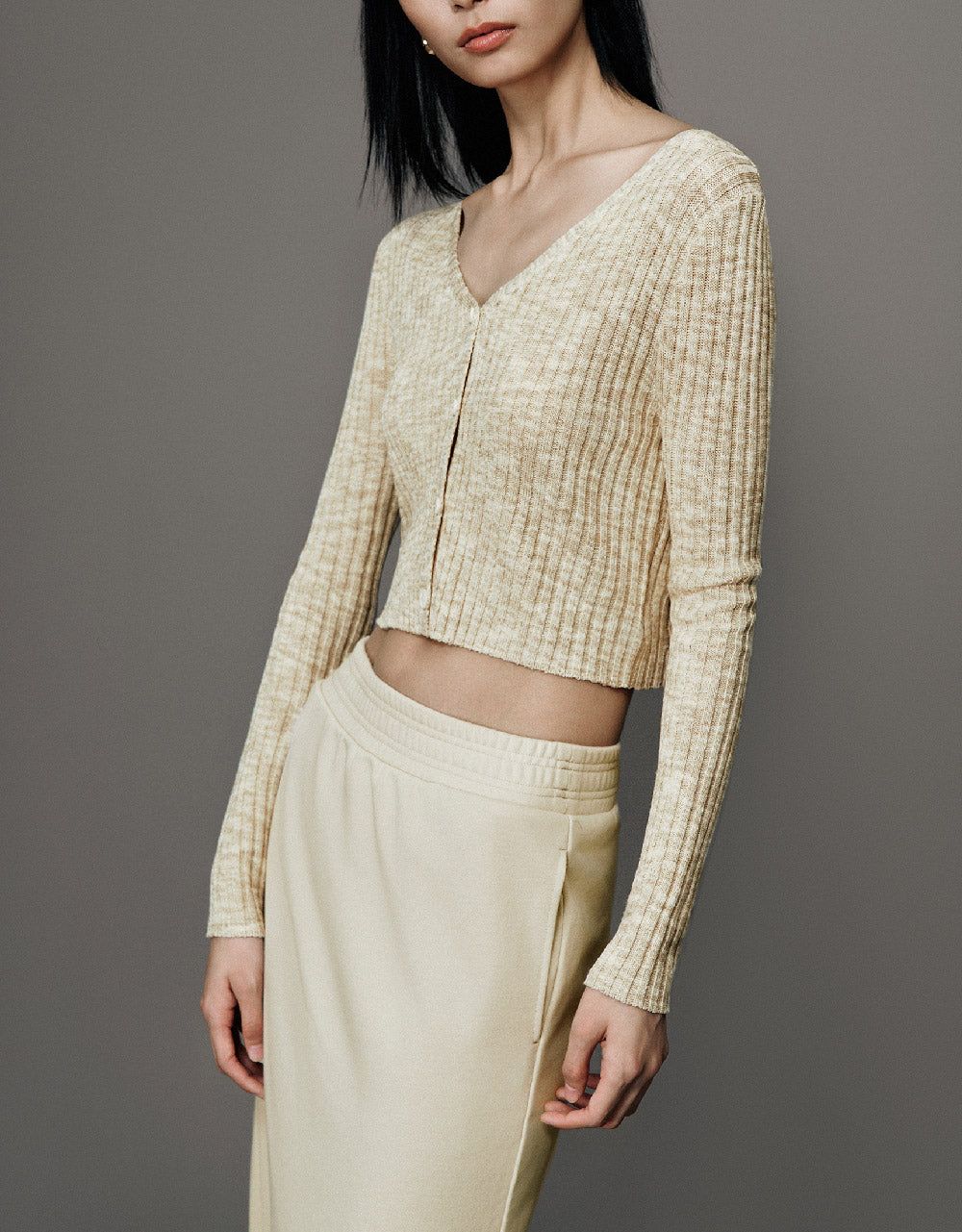 V-Neck Skinny Knitted Cardigan sold by Urban Revivo product image thumbnail 2