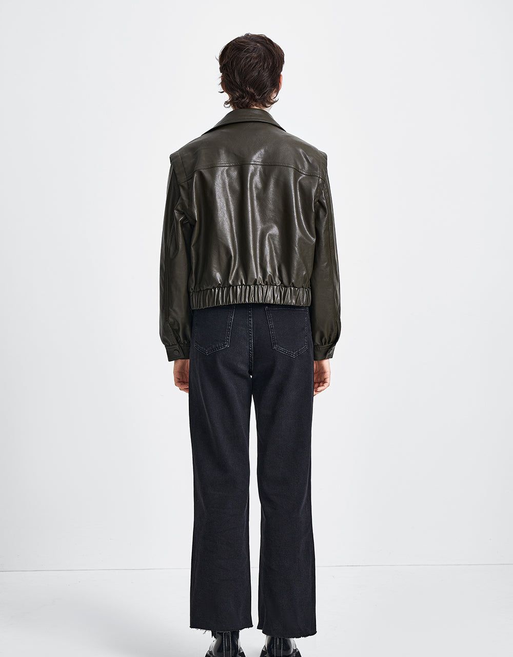 Zipper Front Vegan Leather Jacket sold by Urban Revivo product image thumbnail 5