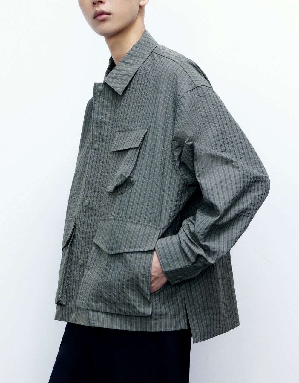 Vertical Stripped Jacket sold by Urban Revivo product image thumbnail 3