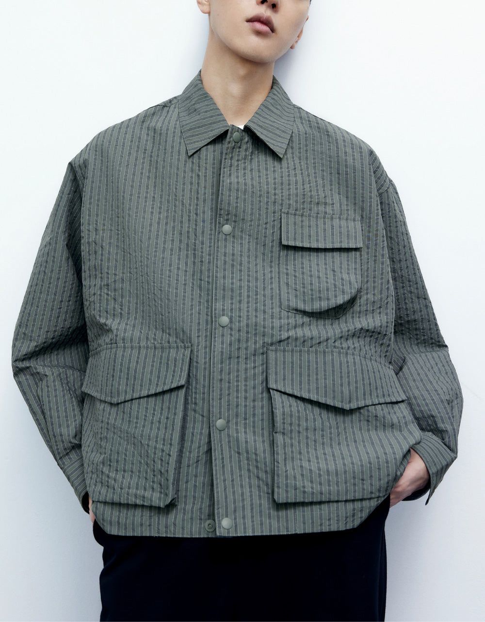 Vertical Stripped Jacket sold by Urban Revivo product image thumbnail 2