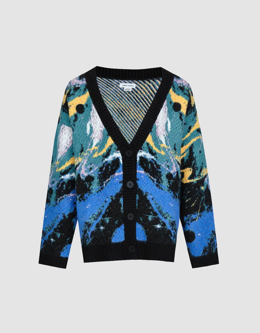 Printed V-Neck Knitted Cardigan sold by Urban Revivo product image thumbnail 2