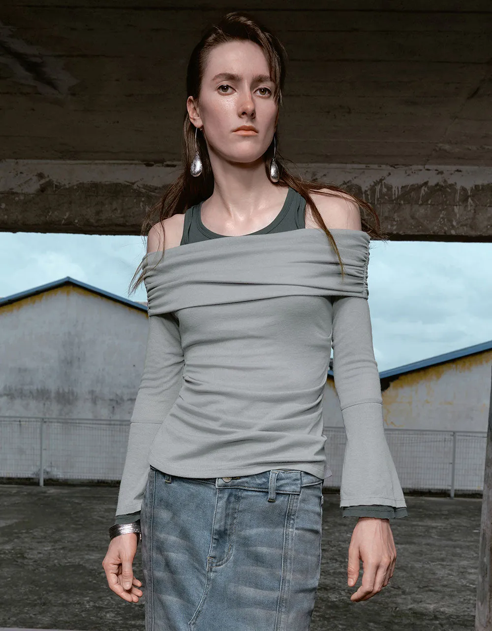 2 In 1 Cold Shoulder T-Shirt sold by Urban Revivo