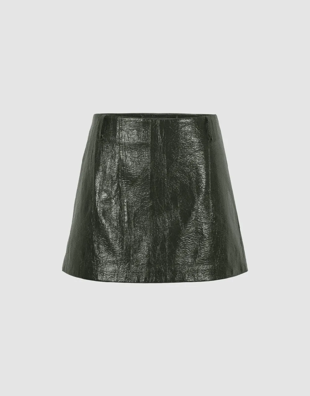 Crumpled Effect Vegan Leather Mini Skirt sold by Urban Revivo
