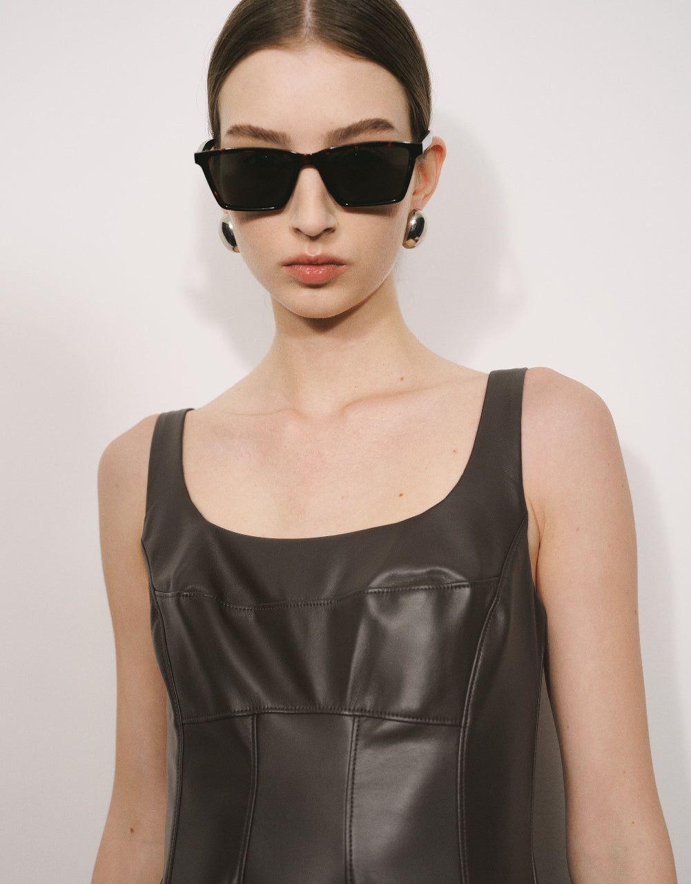 Sleeveless Vegan Leather A-Line Dress sold by Urban Revivo product image thumbnail 5