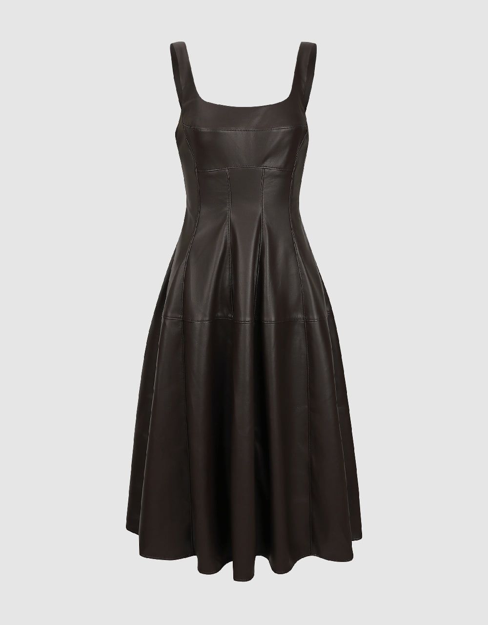 Sleeveless Vegan Leather A-Line Dress sold by Urban Revivo product image thumbnail 2