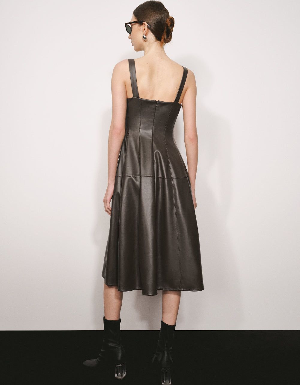 Sleeveless Vegan Leather A-Line Dress sold by Urban Revivo product image thumbnail 4