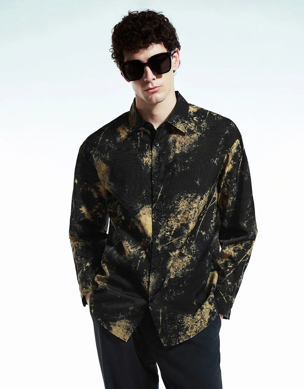Printed Button Up Straight Shirt sold by Urban Revivo