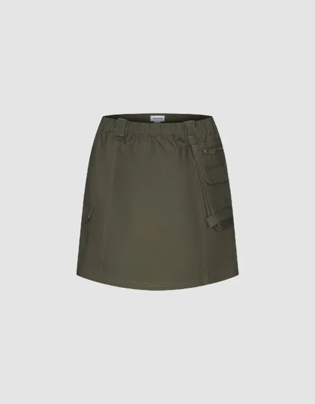 Elastic Waist Mini A-Line Skirt sold by Urban Revivo