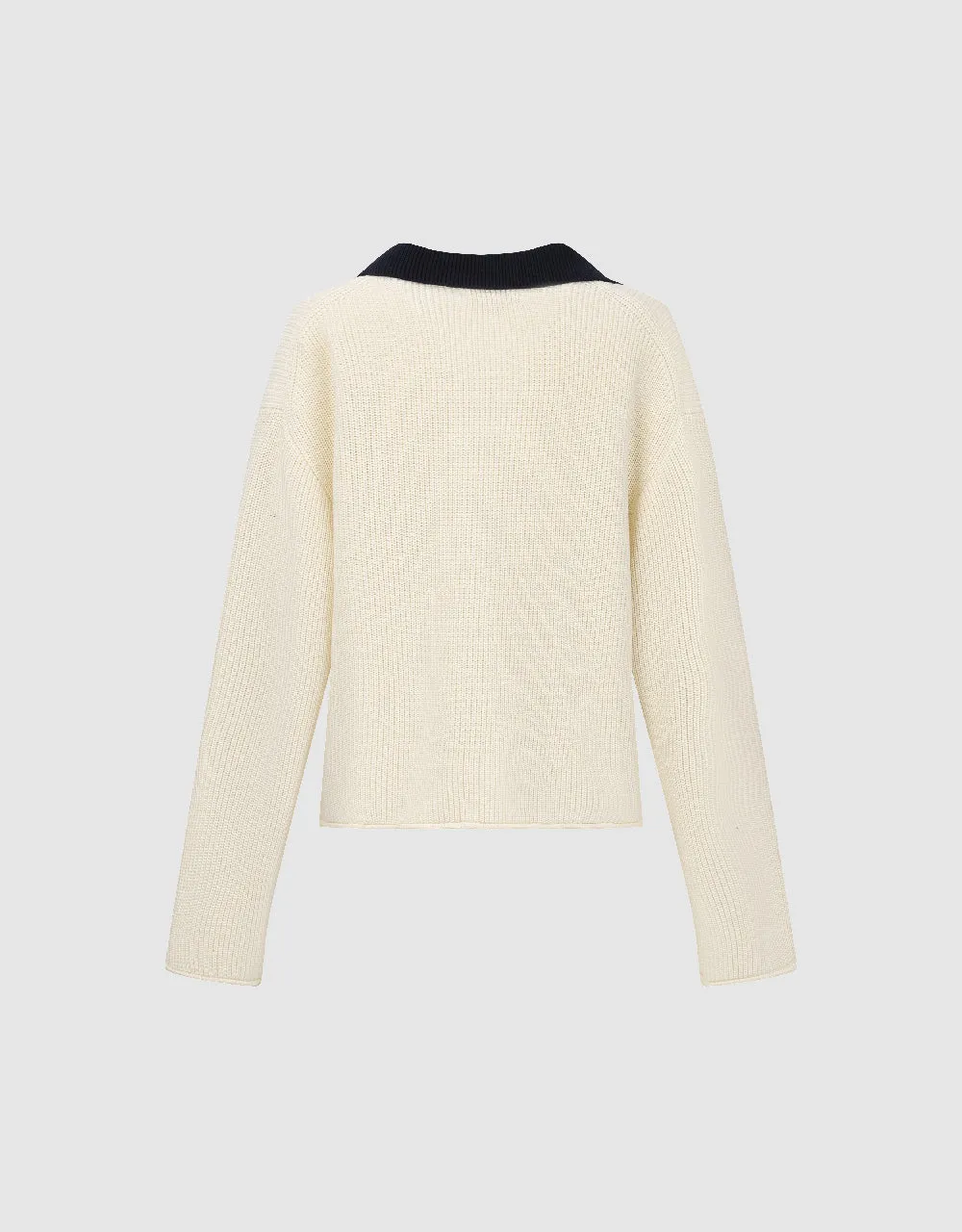 Drop Shoulder Sleeve Lapel Knitted T-Shirt sold by Urban Revivo product image thumbnail 2