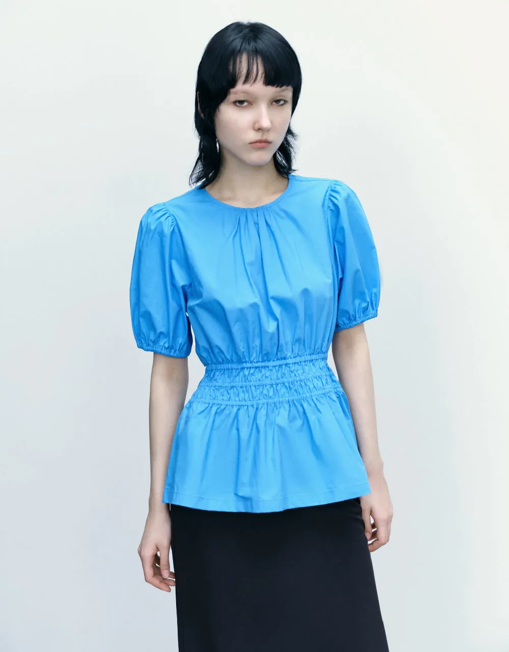 Elastic Waist Crew Neck Blouse sold by Urban Revivo