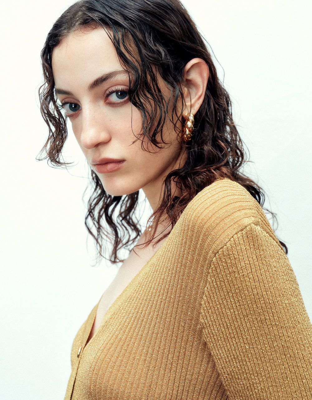 Flare Sleeve V-Neck Knitted Cardigan sold by Urban Revivo product image thumbnail 5