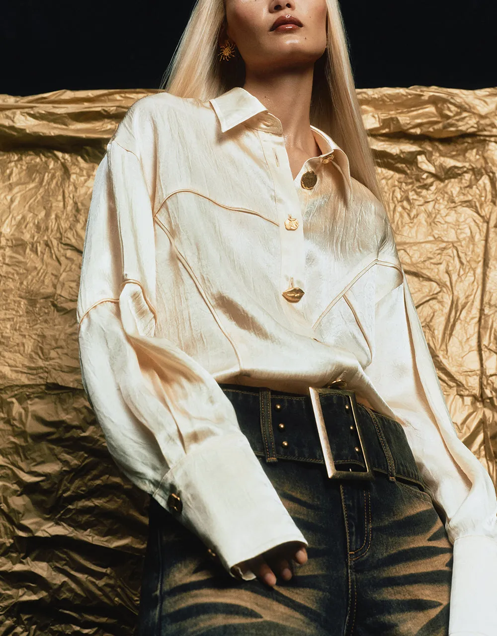 Vegan Leather A-Line Shirt sold by Urban Revivo product image thumbnail 3