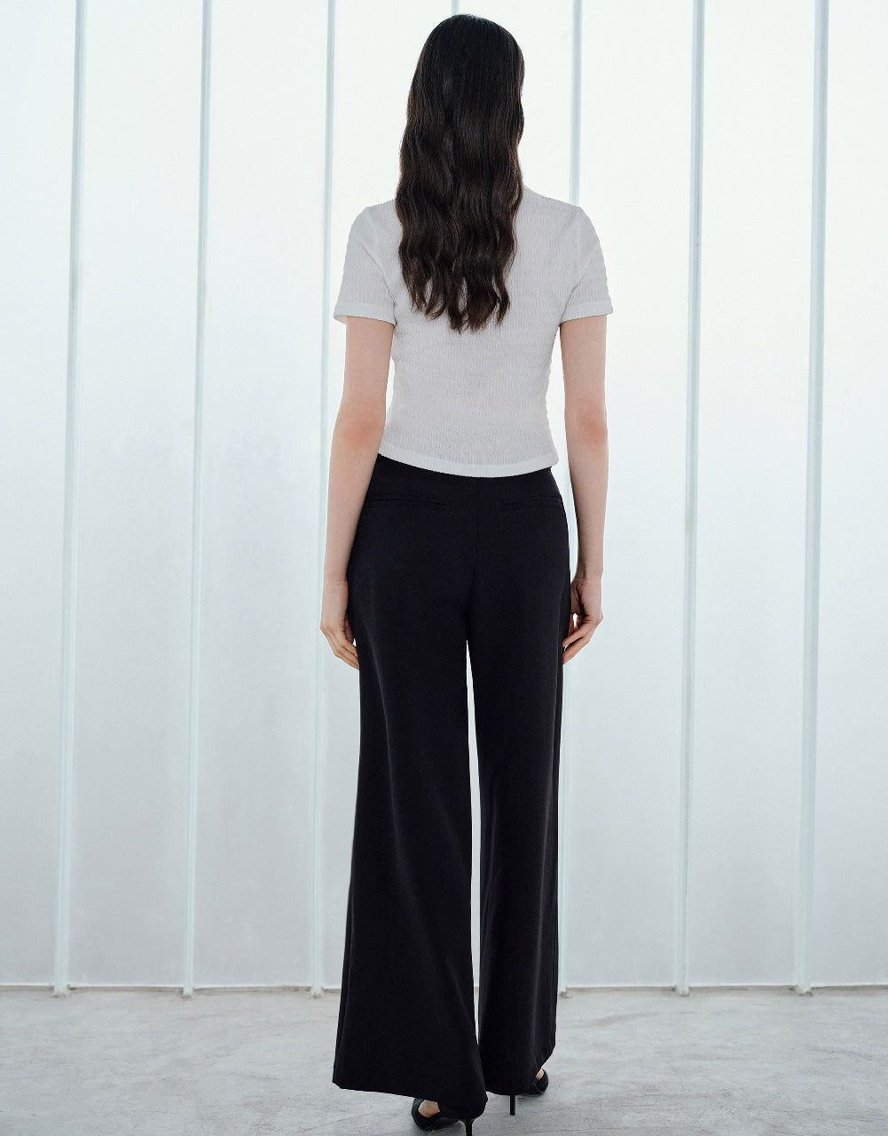 Shirred Lapel Skinny T-Shirt sold by Urban Revivo product image thumbnail 4