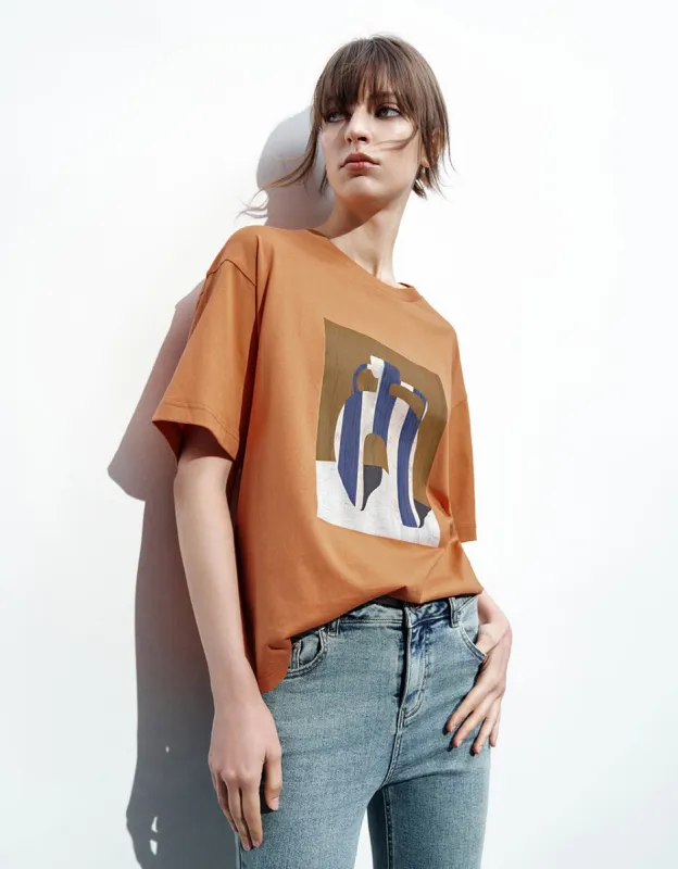 Printed Loose T-Shirt sold by Urban Revivo