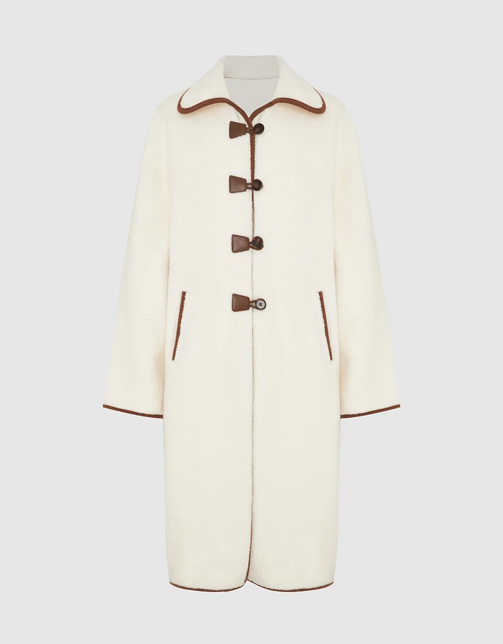 Drop Shoulder Sleeve Long Furry Coat sold by Urban Revivo product image thumbnail 2