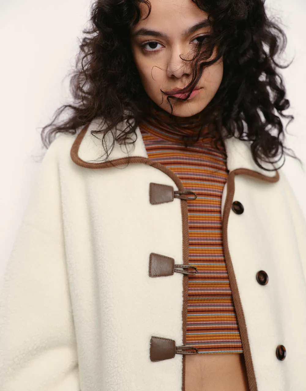 Drop Shoulder Sleeve Long Furry Coat sold by Urban Revivo product image thumbnail 5