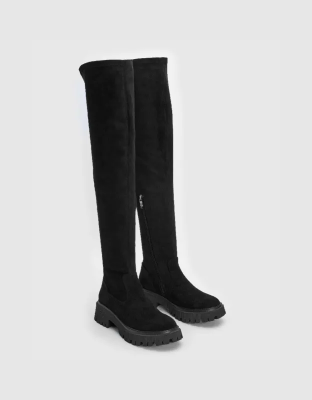 Round Toe Over The Knee Boots sold by Urban Revivo