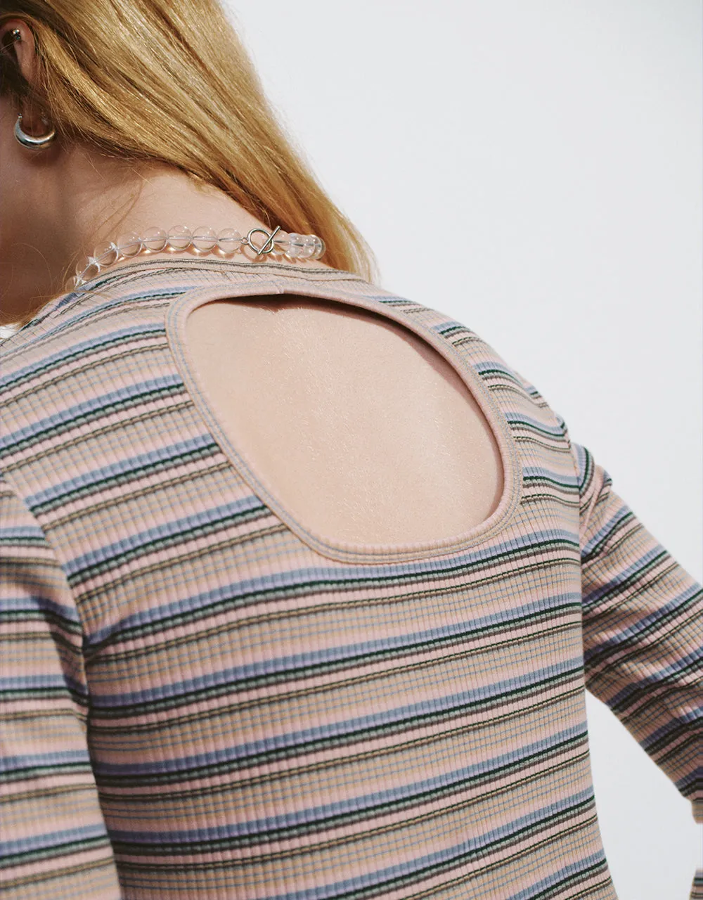 Striped U Neck Skinny T-Shirt sold by Urban Revivo product image thumbnail 4