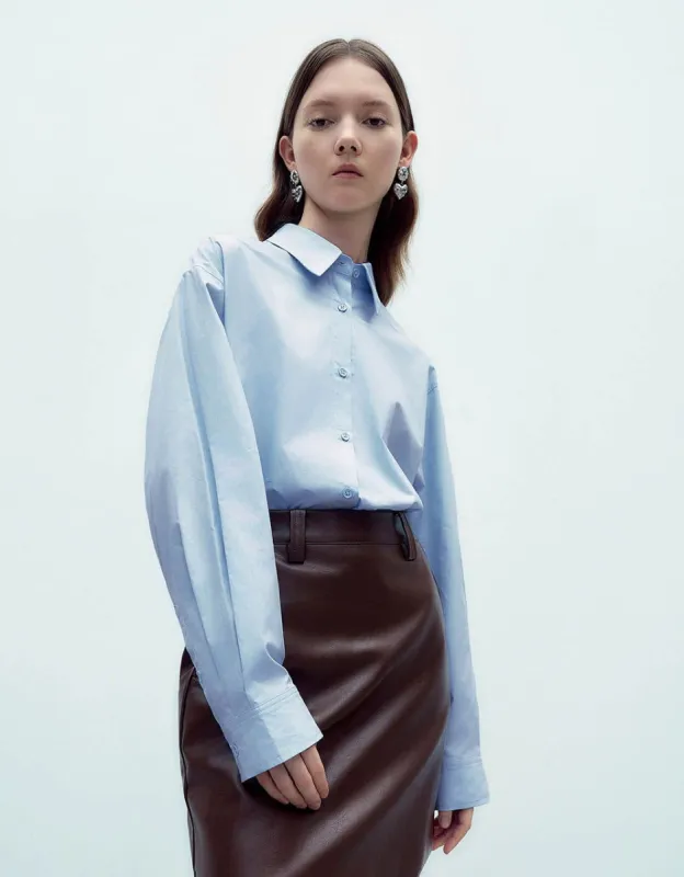 Striped Button Up Lapel Shirt sold by Urban Revivo