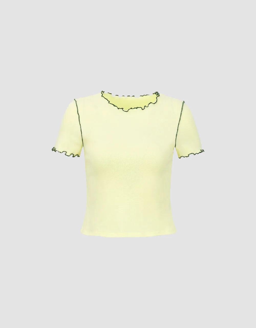 Wave Trim Straight T-Shirt sold by Urban Revivo product image thumbnail 2