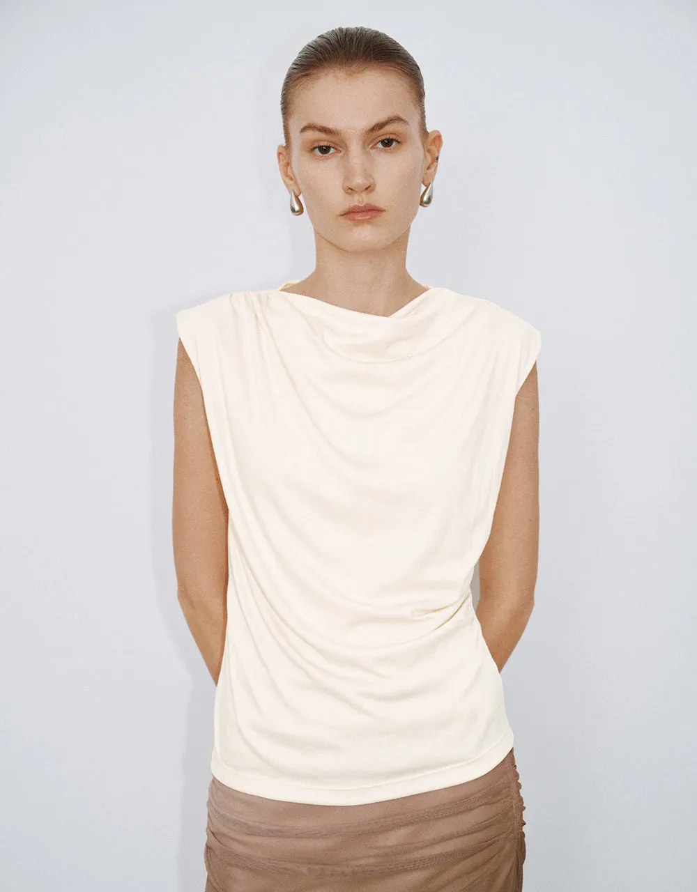 Cowl Neck Skinny Tank Top sold by Urban Revivo