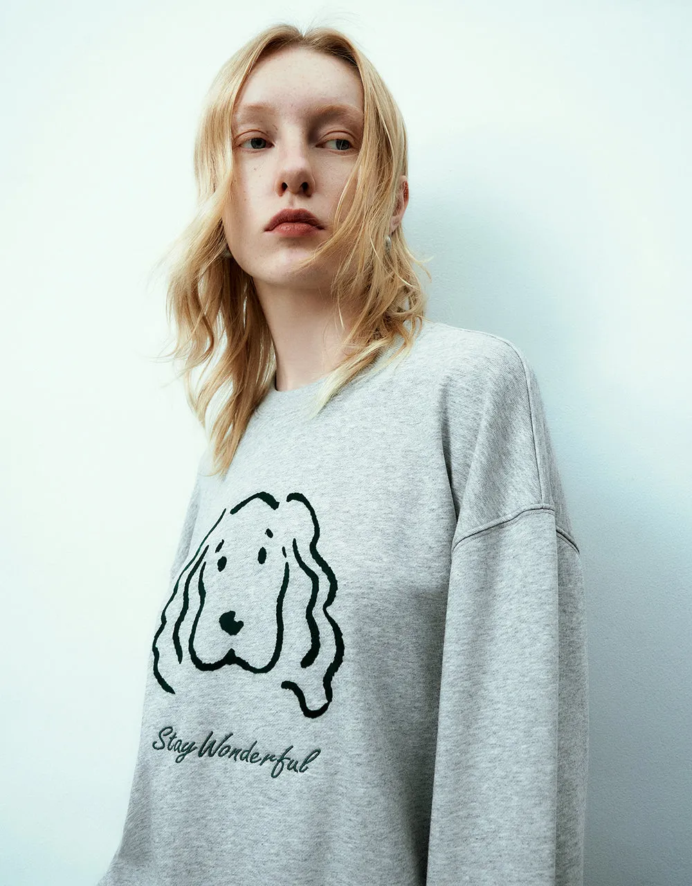 Printed Crew Neck Loose Sweatshirt sold by Urban Revivo product image thumbnail 5