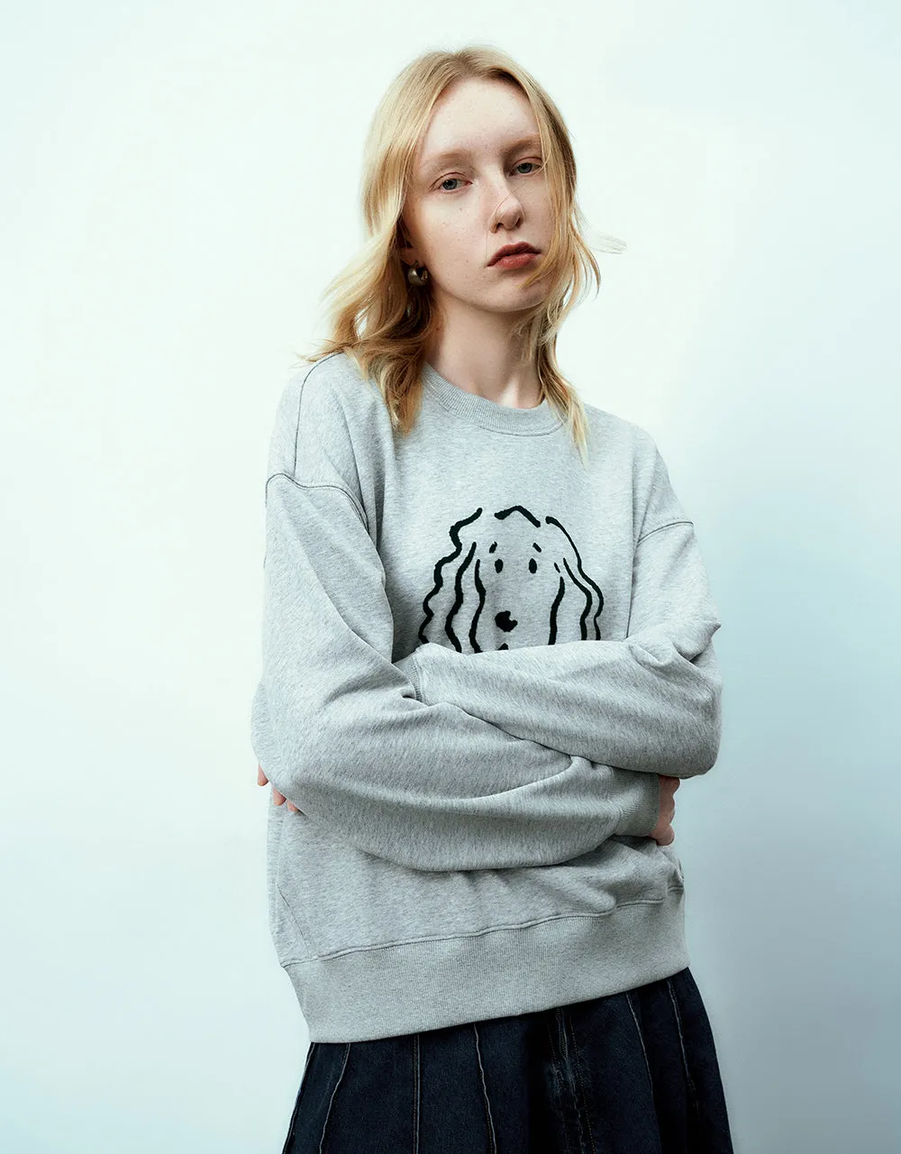 Printed Crew Neck Loose Sweatshirt sold by Urban Revivo