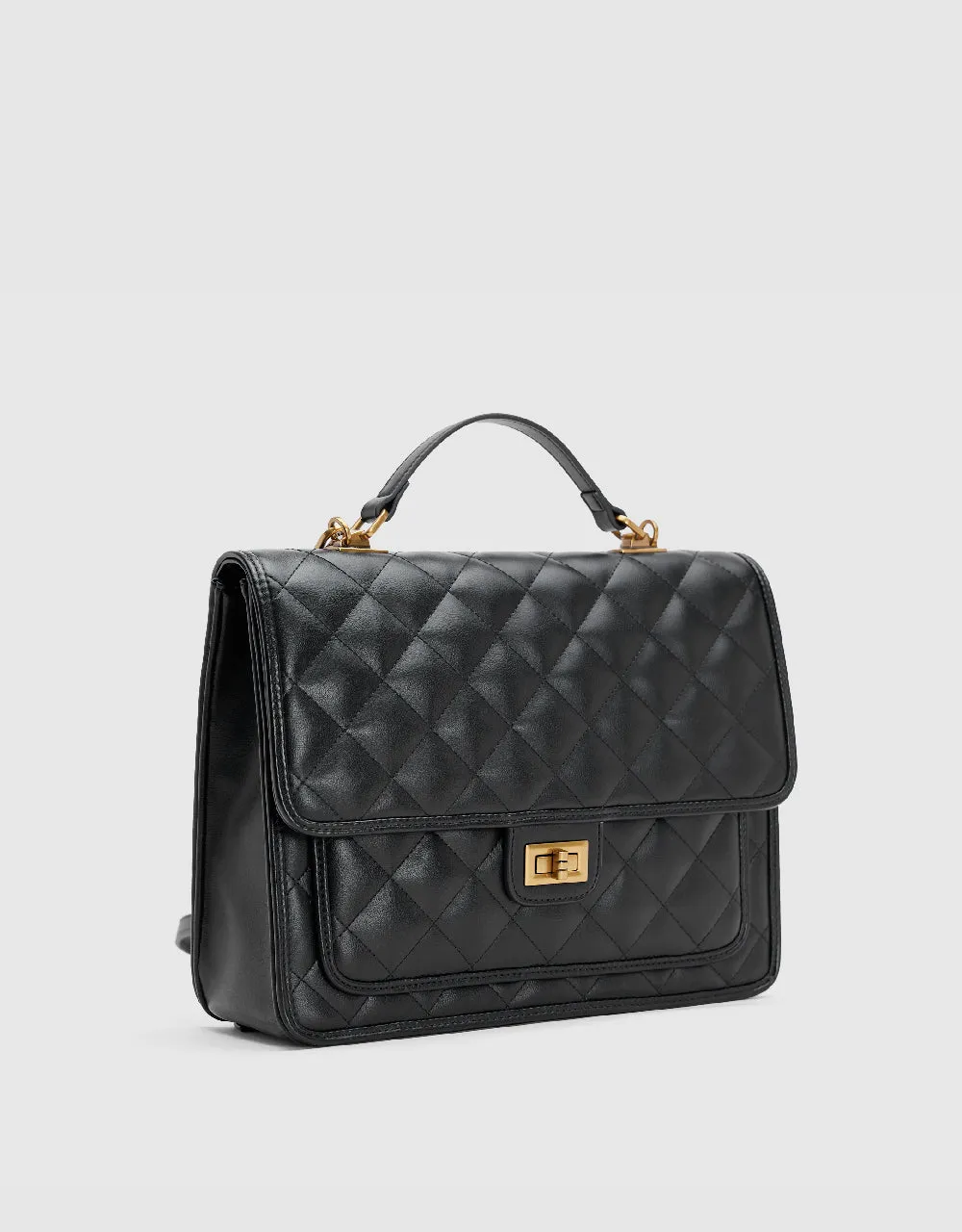 Quilted Embossed Vegan Leather Backpack sold by Urban Revivo product image thumbnail 3