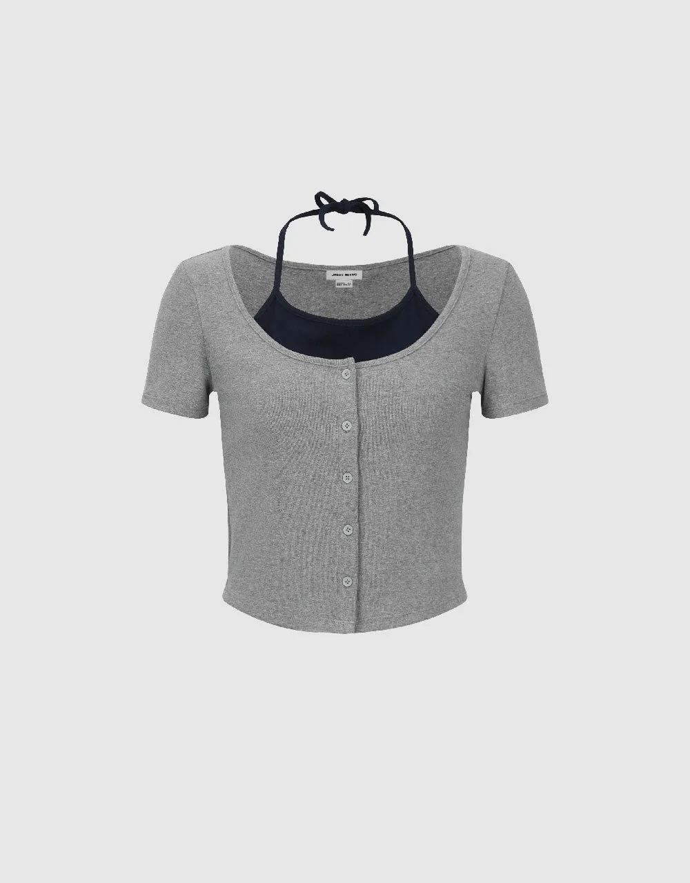 Halter Neck 2 In 1 Skinny T-Shirt sold by Urban Revivo product image thumbnail 2