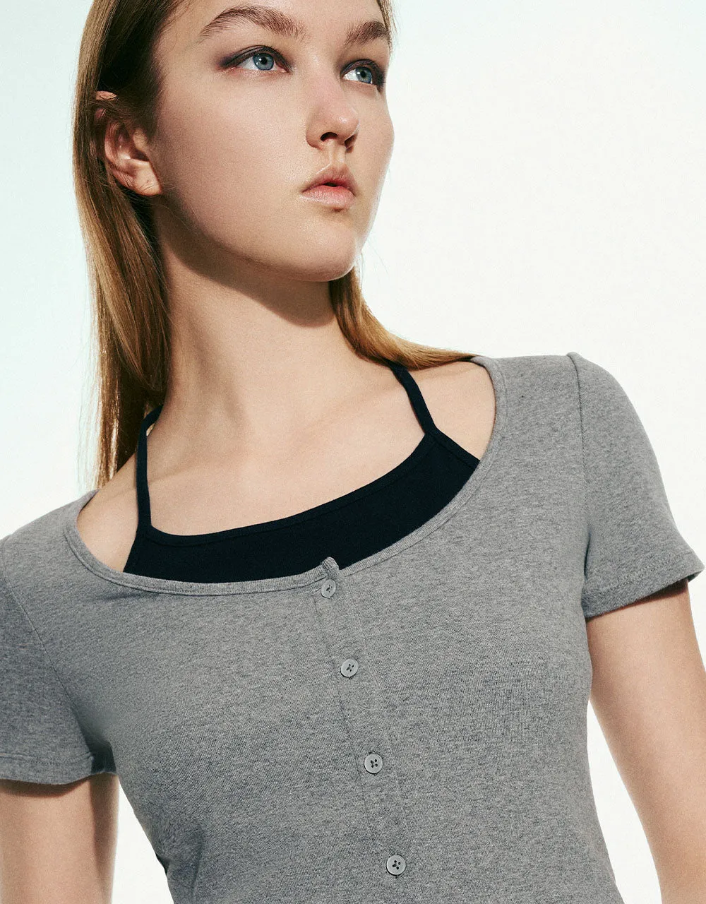 Halter Neck 2 In 1 Skinny T-Shirt sold by Urban Revivo product image thumbnail 4