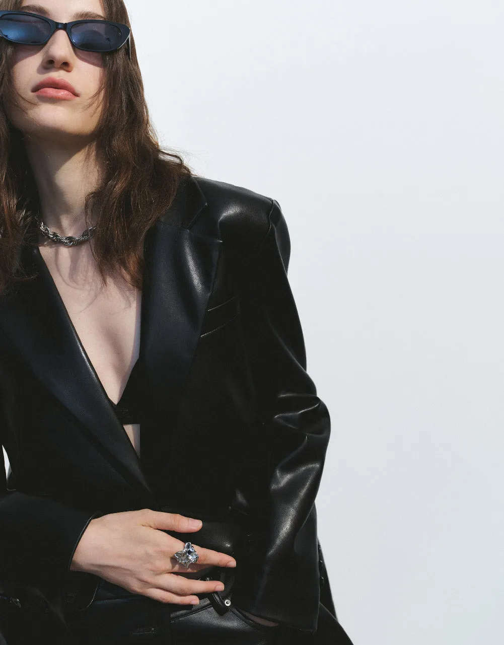 Straight Vegan Leather Jacket sold by Urban Revivo product image thumbnail 5