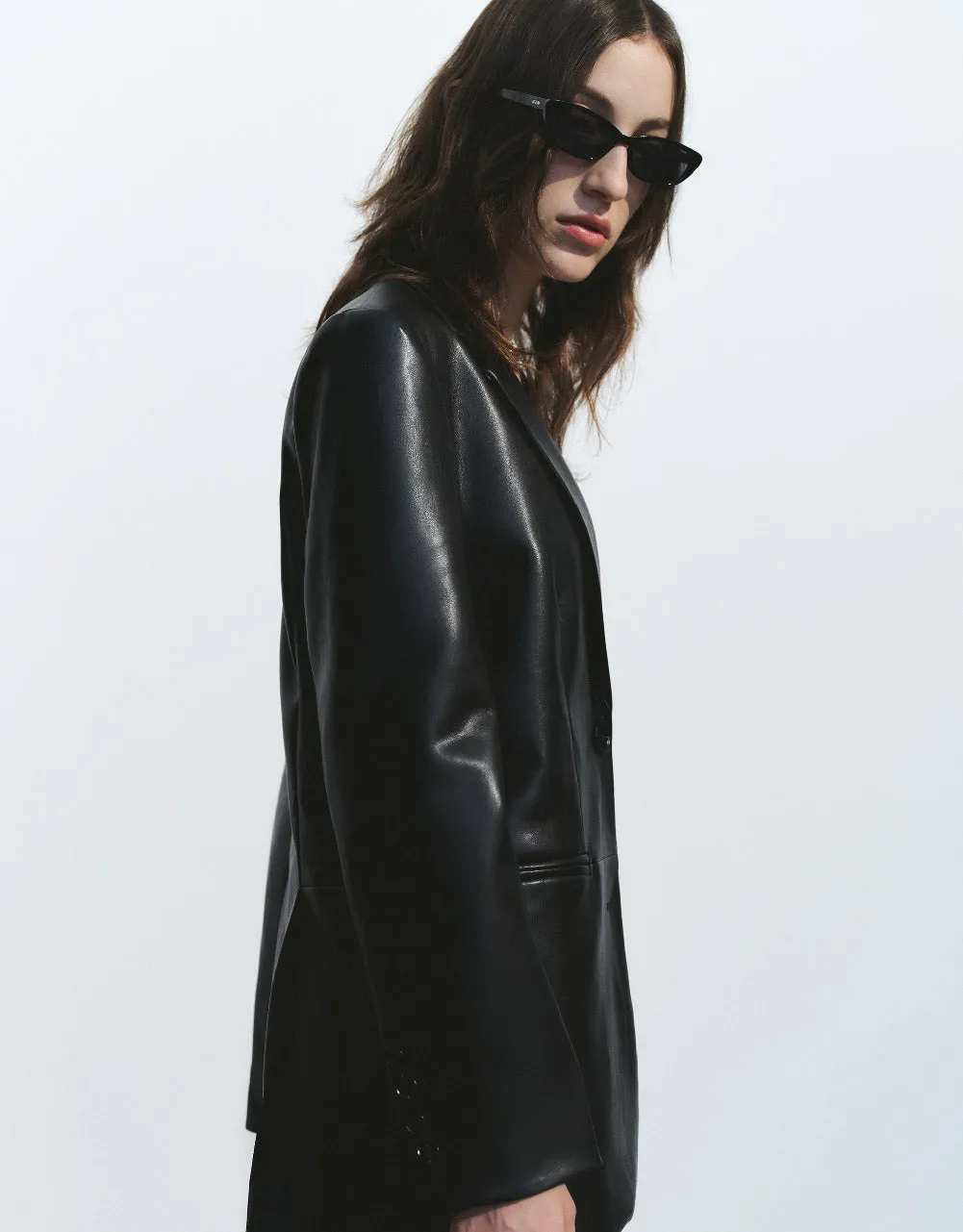 Straight Vegan Leather Jacket sold by Urban Revivo product image thumbnail 3